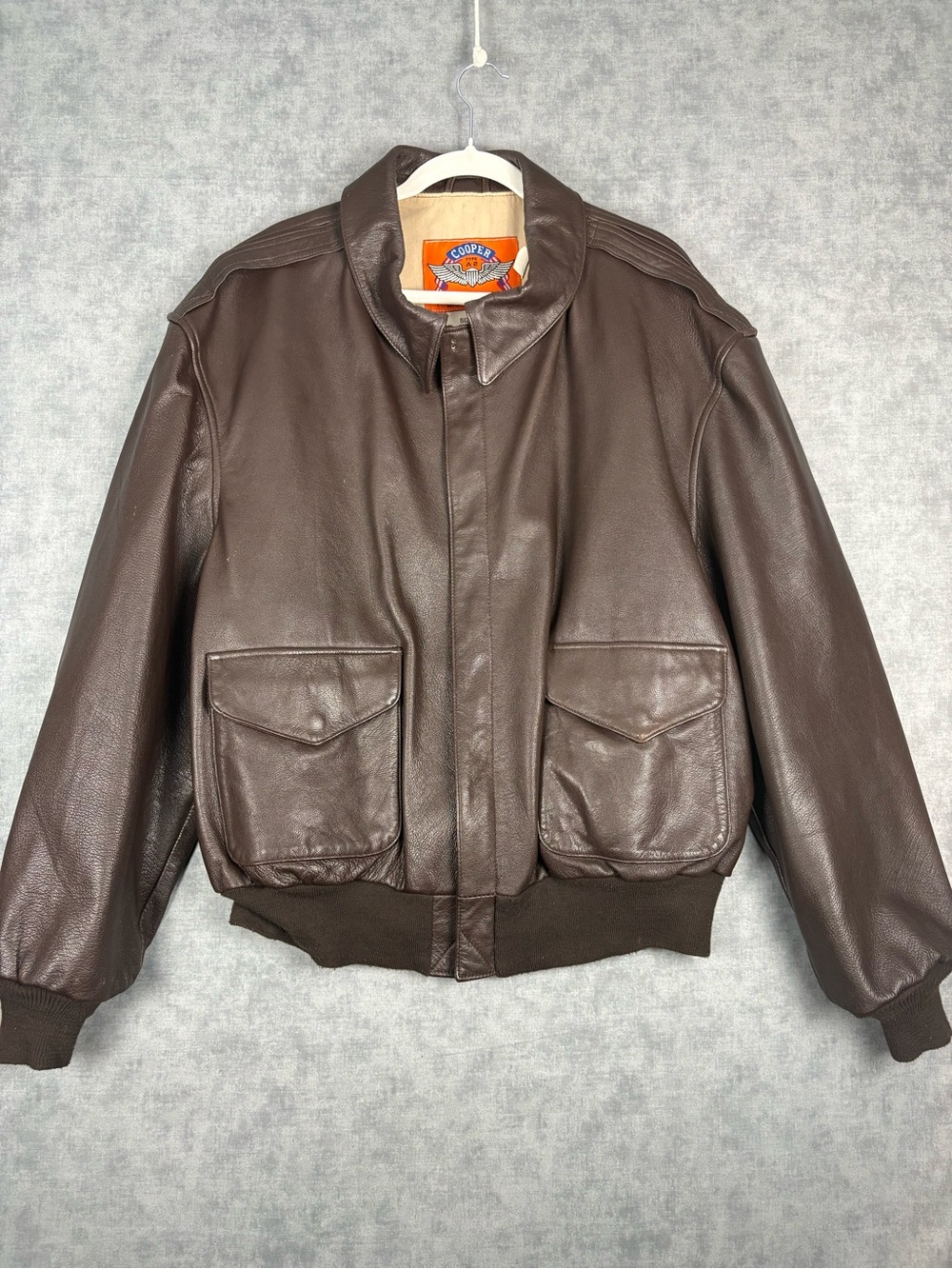 Cooper A-2 Leather Bomber Flight Jacket USA 54R WWII 1995 Goatskin